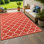 Tapis d'intérieur / extérieur rouge brique / ivoire Russo