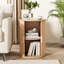 Table de bout ronde cannelée avec porte tambour et porte-tablette coulissante (ensemble de 2)-1112070780