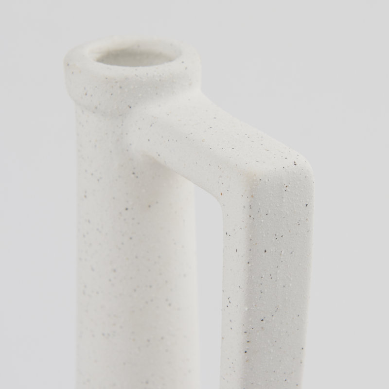 Vase de table en céramique Alisme, Blanc, H 16 po x l 6 po x P 6 po