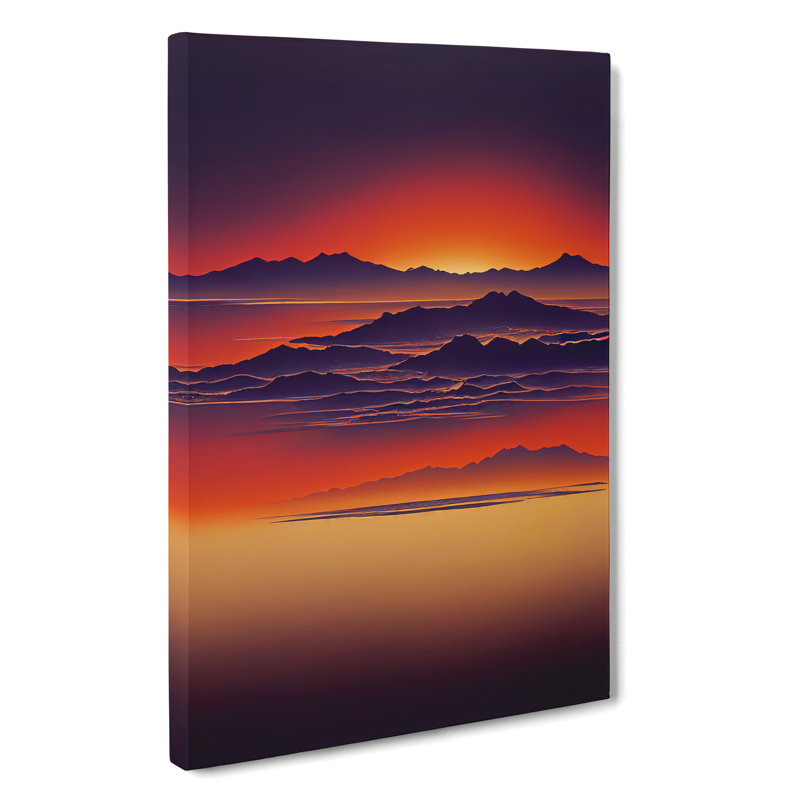 A Mountain Sunset No.1 - Unframed - Wrapped Canvas, 50cm H x 35cm W x 3cm D