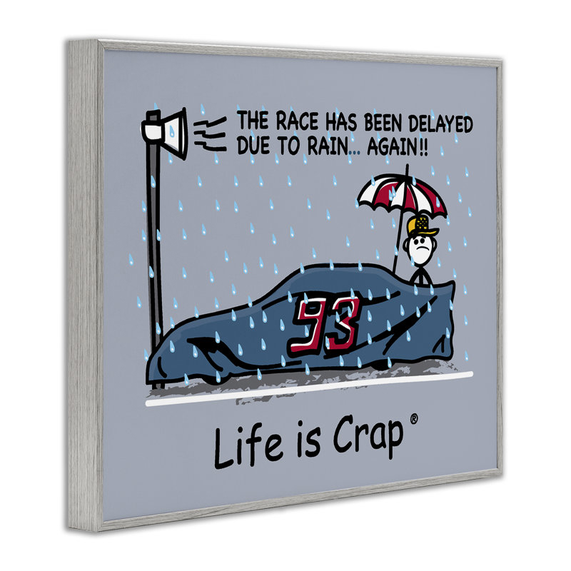 Rain Delayed Race Giclee Art by LIC, Farmhouse Grey Framed Giclee, 16" H x 20" W