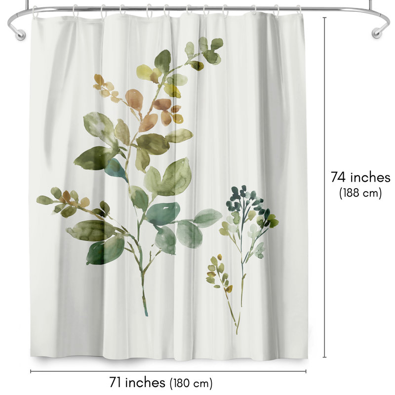 Strayer Polyester Floral Shower Curtain