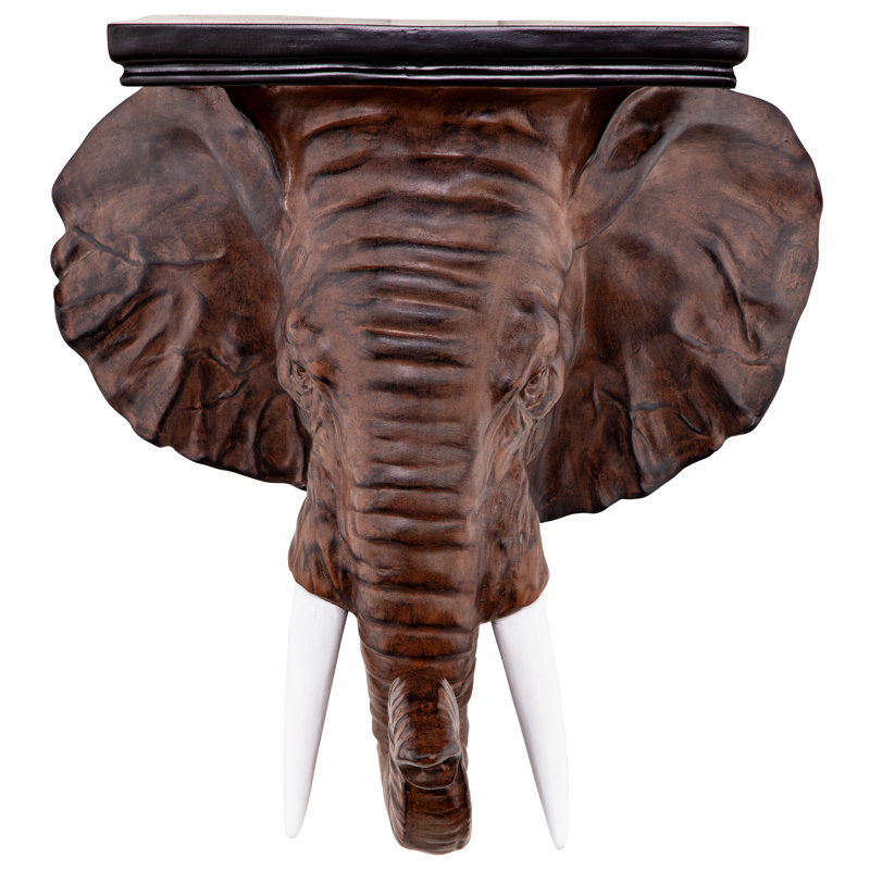 Realistic Resin Elephant Wall Bracket Shelf