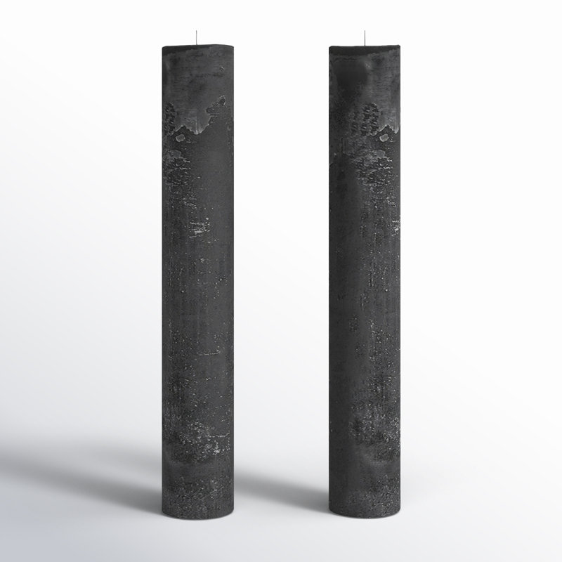 Bougie cylindrique sans parfum, Noir, H 17,75 po x l 2,75 po x P 2,75 po