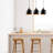 Modern Industrial Chandelier, Black Metal Body, 48.0 x 8.7 x 49.2 inches | Adjustable Height Up to 49.0 inches | 3 x E27 Max 40W Socket | Elegant Scandinavian Design, Perfect for Dining Room & Living Spaces-2141579093