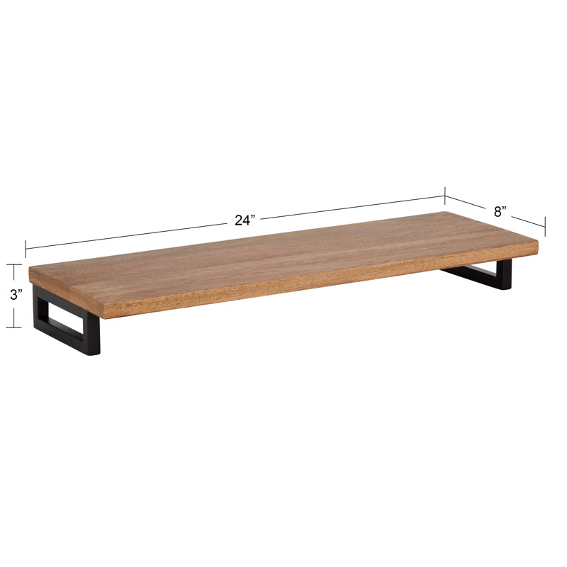 Brampt Floating Shelf, Natural/Black 