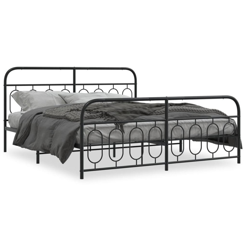 McTeer Metal Bed, Black, 183 Cm X 213 Cm