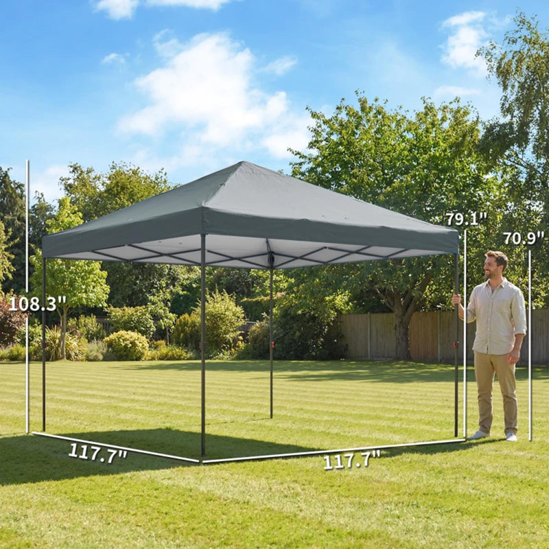 Abri à auvent Stable Instant, Gris foncé