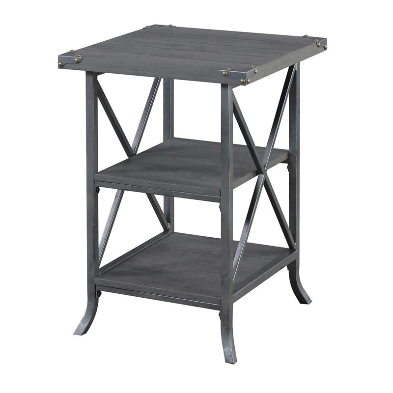 Table de bout Kehl Brooklynn, Plateau gris anthracite / base gris ardoise