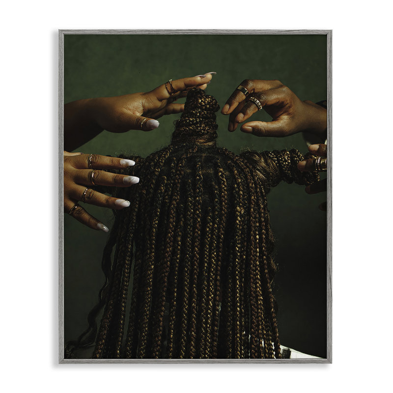  Femmes tressées, art de la giclée par Oladimeji Odunsi, H 14 po x l 11 po, Estampe numérique Farmhouse