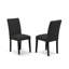 9 Piece Dining Room Table Set Includes a Rectangle Kitchen Table with X-Legs and 8 Black Colour Linen Fabric Parsons Dining Chairs, Wire brushed Black-811001484-811001483-811001482