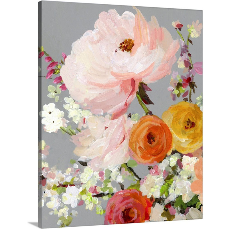«Flower Story II» par Allison Pearce - reproduction d'art, Toile tendue, H 30 po x l 24 po x P 1,25 po