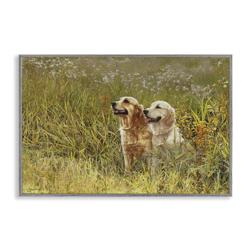Happy Dogs Field Day, estampe numérique, conception de Sueellen Ross, H 20 po x l 30 po, Estampe numérique Farmhouse