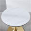 Table de salle à manger de 31,5 po de style Mid-Century pour 2 à 4 personnes avec plateau rond en MDF, table de salle à manger à piédestal, table basse de loisirs, table basse en céramique et panneau de fibres à densité moyenne-1338959553