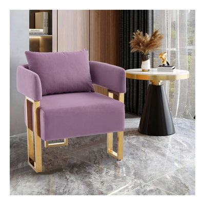 Chaise décorative moderne, chaise d'appoint de salon avec pieds en métal doré, sans roulettes, idéale pour le vestiaire, la salle de réception, le bureau, canapé rembourré en velours mat en métal molletonné 1PC