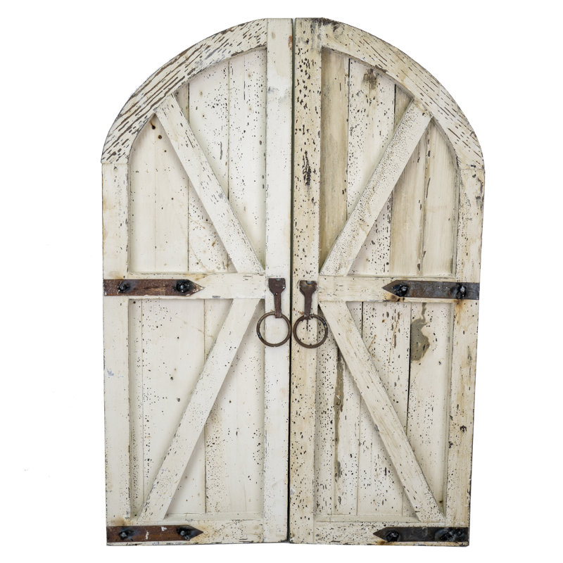 Handmade Farmhouse Buildings & Architecture Wall Decor on Solid Wood, 32" H x 23" W x 1" D, White