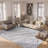 Kries Shag 102 Handwoven Polyester/Micro Polyester Abstract Indoor Use Only Rug in Ivory/Gray-681382233