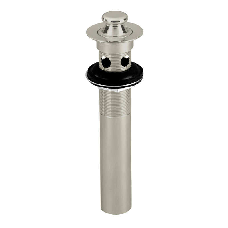 Lift and Turn 1.5" Lift and Turn Bathroom Sink Drain with Overflow, Satin Nickel