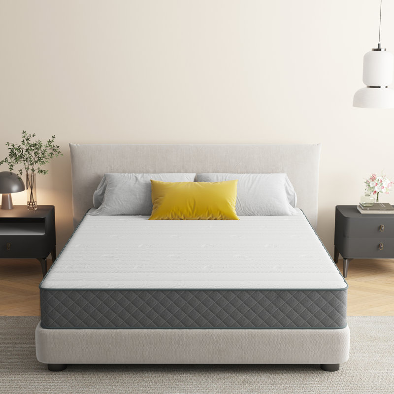 Matelas hybride à ressorts ensachés moyens 10 po / 12 po dans une boîte avec mousse certifiée CertiPUR-US, Lit simple, 12"