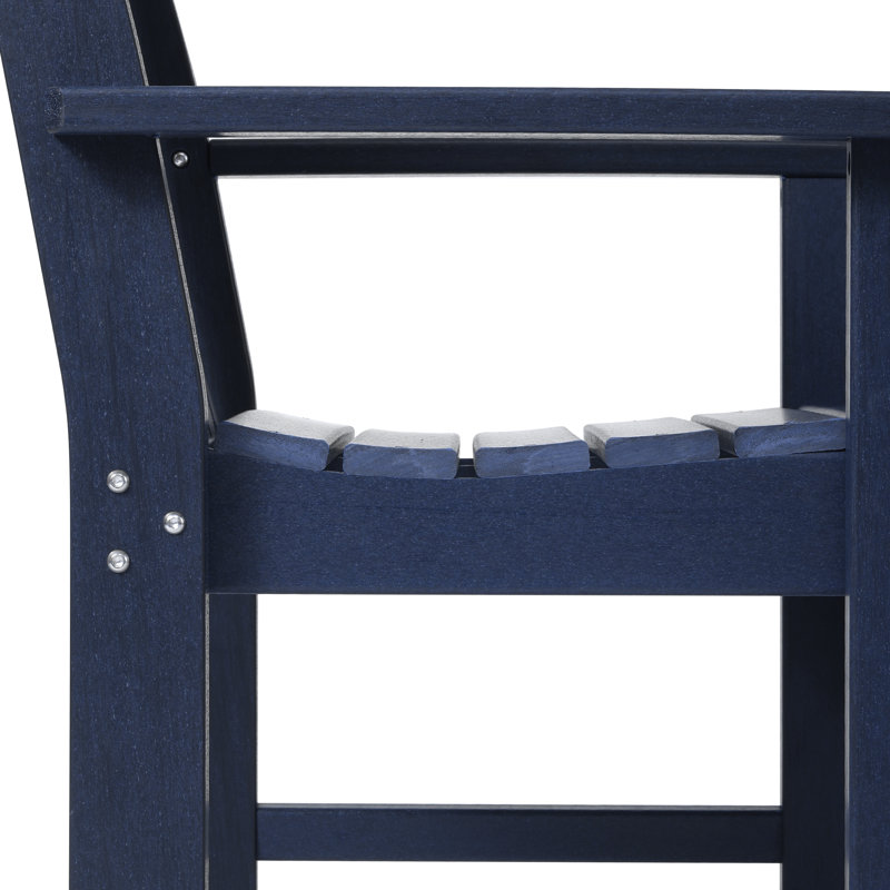 Laguna Poly 3-Piece Garden Arm Chair With Side Table, Navy