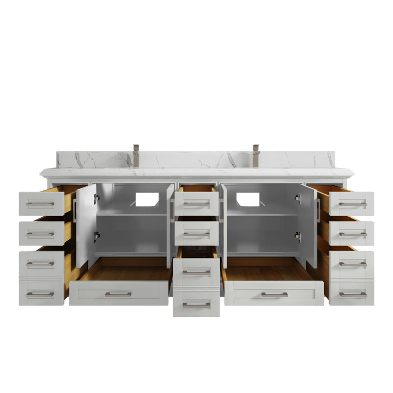 Ensemble de meuble-lavabo double 84 po, Calacatta Laza