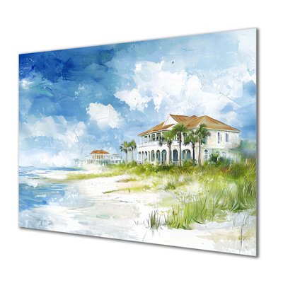 «Texas Galveston Island Beachfront», impression d'art mural en métal, paysages