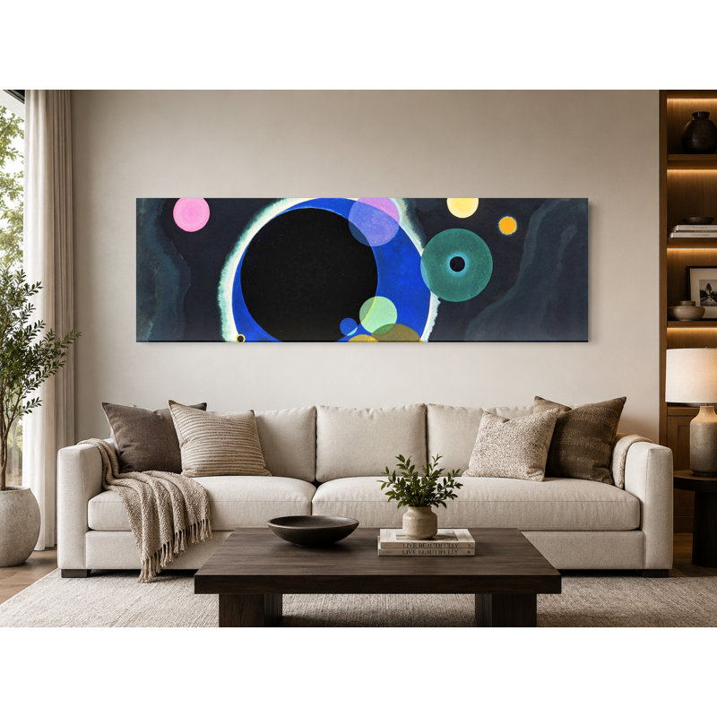Plusieurs cercles (1926) - Art mural sur toile panoramique, L 48 po x H 16 po