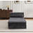 Compression Mahjong Sofa,Convertible Floor Sofa Bed,DIY Boneless Modular Sectional Sofa,No Assembly Required,Circle Fleece Fabric,Oversized Single Seater With 1 Pillow And 1 Ottoman,Dark-Grey-261485222