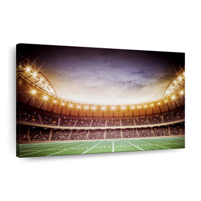 Crowded Football Stadium - Wrapped Canvas Print