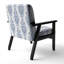 Fauteuil d'appoint rembourré à motif damassé bleu-562641539