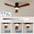 52" Low Profile Flush Mount Ceiling Fan, Solid Wood Blades, Dimmable LED & Remote Control for Bedroom