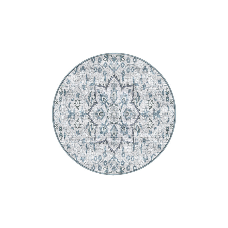 Fiton Hand Loomed Washable Oriental Indoor Rug, Round 8'