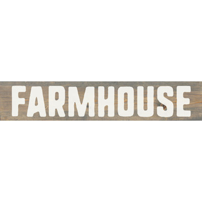 Reproduction d’art textuel sur bois, "Farmhouse" par sawdust City