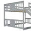 Lit superposé double au dessus d'un lit double avec échelle avec glissade, gris (Ancien SKU: LT000208AAE)-1668666598