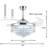 Chandelier Crystal Ceiling Fan With Light Retractable Blades Remote - 42"