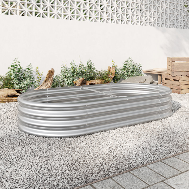 Ensemble de lit de jardin surélevé galvanisé 2 pièces 6x3x1pi pour légumes, fleurs, herbes, résistant à la rouille, facile à assembler