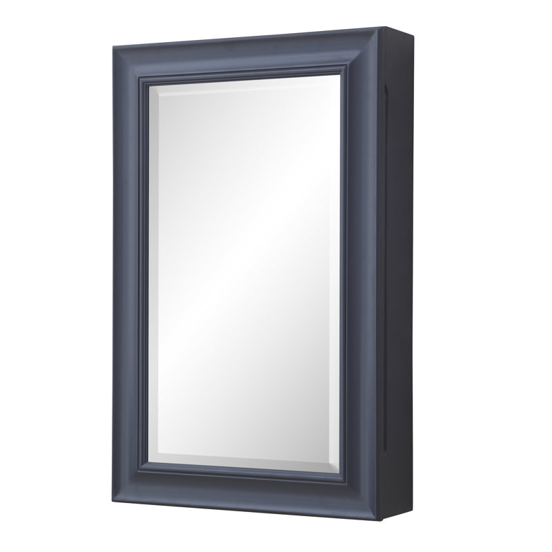 Armoire à pharmacie à fixation en surface avec 4 tablettes réglables Aqueelah, Gris anthracite