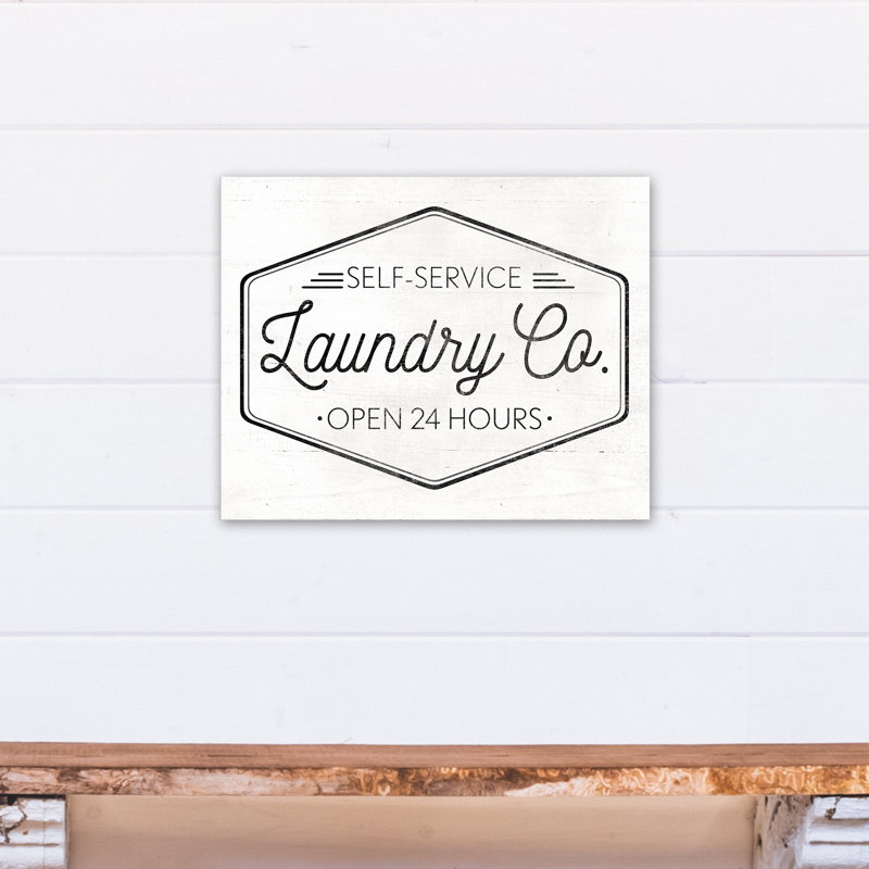 «Self-Service Laundry Co.», art textuel sur toile tendue