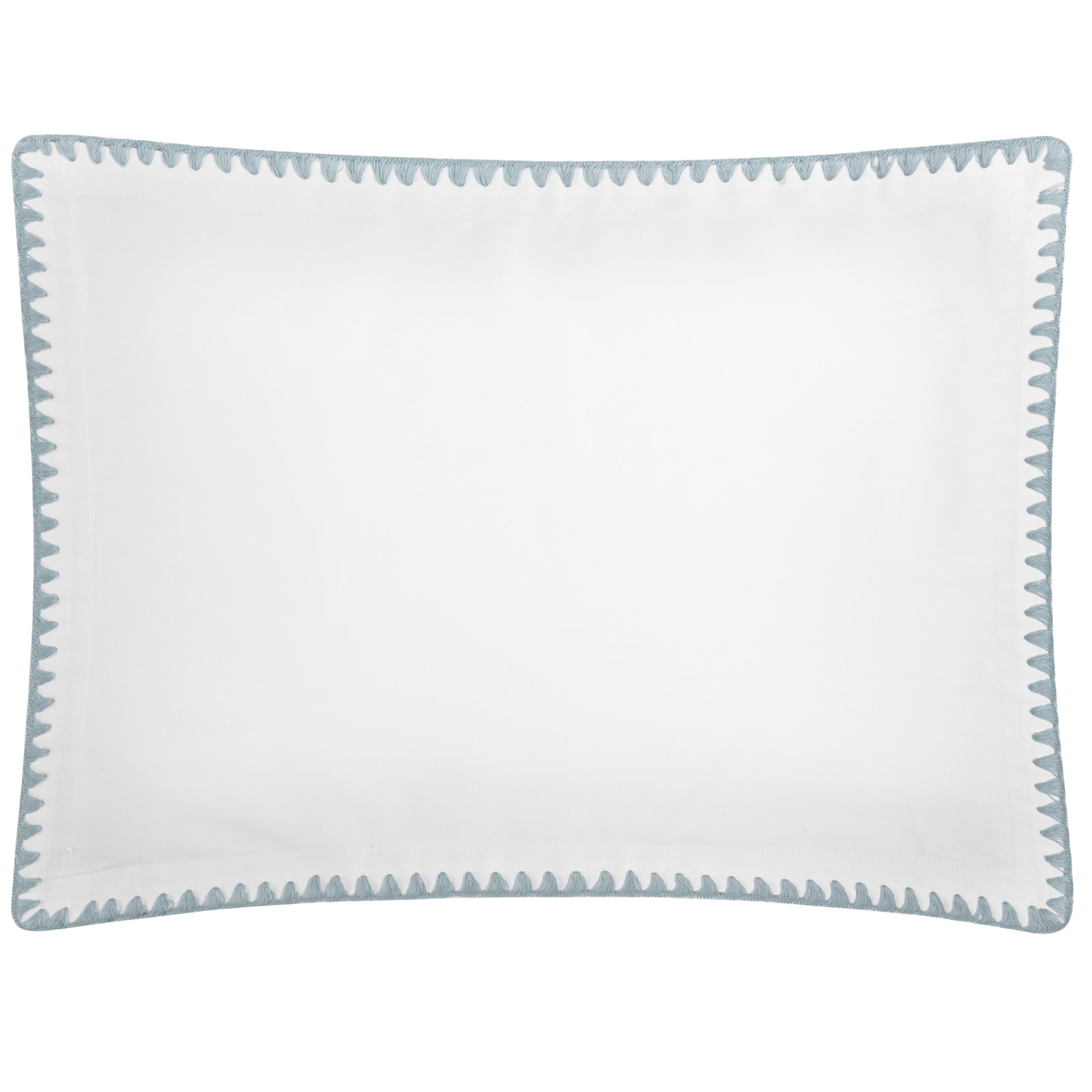 Poppy 100% Cotton Percale Shams, white/ aqua, King