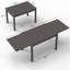 Grande table de salle à manger extensible d'extérieur, en aluminium et en métal pour l'extérieur, extérieure réglable de 53 à 106 po pour 6 à 8 personnes, pour le porche de la cour arrière (brun, 1 table)