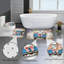 Ensemble de tapis de bain de Pâques avec lapin de Pâques en camion bleu, 4 pièces