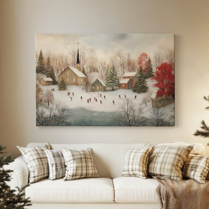 Toile tendue avec châssis doré de qualité supérieure Serenade of Sleigh, H 8 po x l 12 po