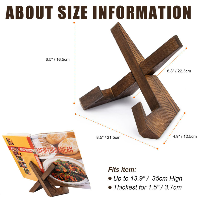 Porte-recettes en bois / présentoir 6,5 po x 8,5 po