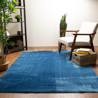 Tapis bleu cobalt à poils longs Tarlton