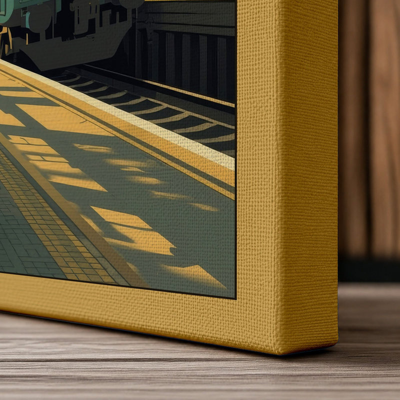 Victorian Railway Station Industrial - Wrapped Canvas, 24x16 - 61.0 x 40.6 cm, Ochre Border