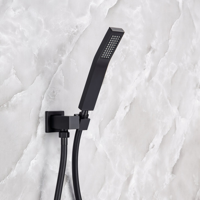 Complete Shower System with Rough-in Valve, Matte Black