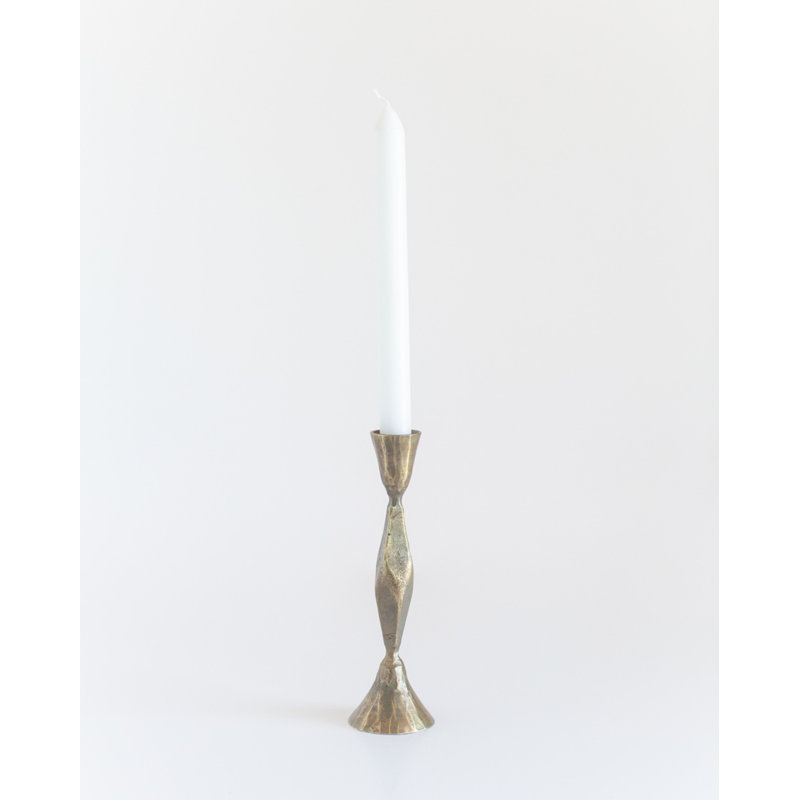 S/2 Low Diamond Candlestand - Brass finsih, 7.5, Gold