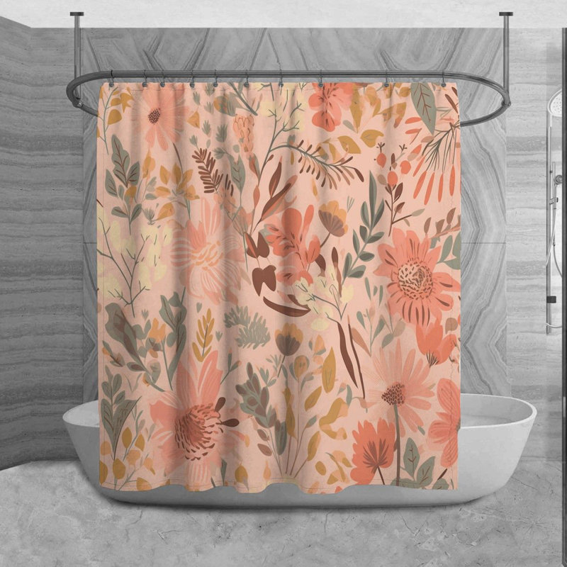 Daimen Microfiber Shower Curtain, 73" H x 70" W