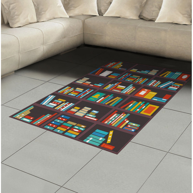 Tapis décoratif à longues fibres en fibre de polyester, Rectangle— 4 pi x 5 pi 8 po