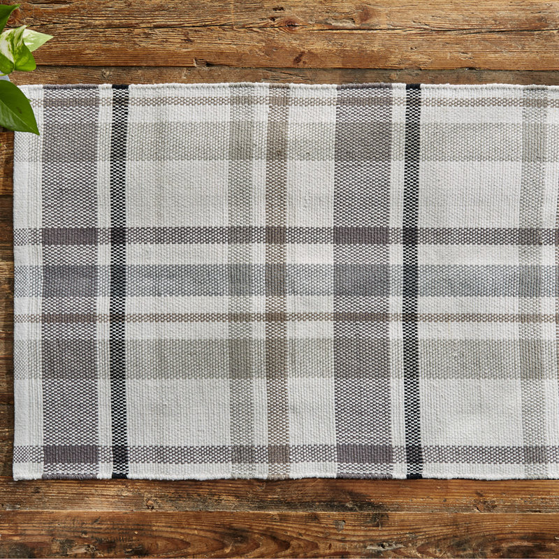 Rajai Cotton Checkered Indoor Rug, Rectangle 2' x 3'